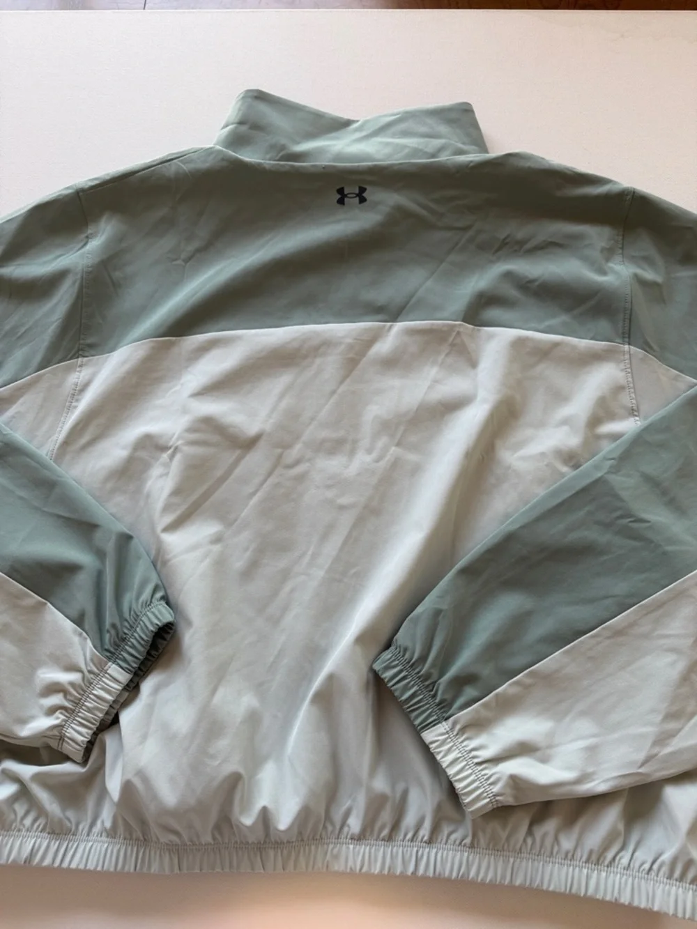 NWT Under Armour Women's Sage and Light Gray Colorblock Bomber Jacket Size XL